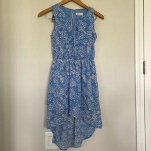 H&M Floral Sheer Overlay Asymmetrical Sleeveless Dress Sz 12/13 Yrs EUC